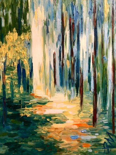 Peinture intitulée "Magic forest" par Anna Makarova, Œuvre d'art originale, Huile