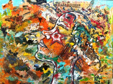 Картина под названием "Made in Cuba Selfpo…" - Anna Makarova, Подлинное произведение искусства, Масло