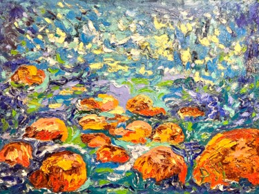 Malerei mit dem Titel "Debussy and Sea" von Anna Makarova, Original-Kunstwerk, Öl