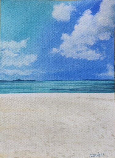 Malerei mit dem Titel "Seaside" von Anna Malyshko, Original-Kunstwerk, Aquarell