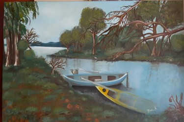 Ζωγραφική με τίτλο "lake" από Βάσω Κωστοπούλου, Αυθεντικά έργα τέχνης, Λάδι