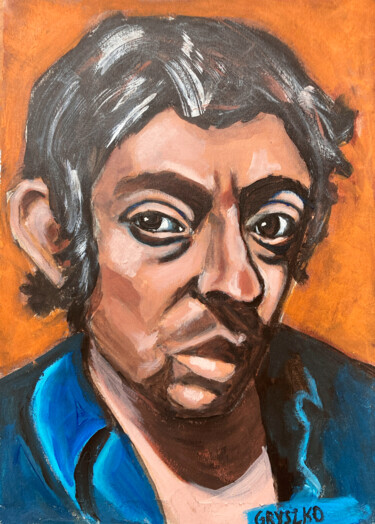 Painting titled "Serge Gainsbourg" by Anna Maria Valesova, Original Artwork, Acrylic