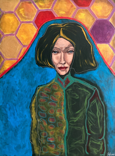 Painting titled "Queen" by Anna Maria Valesova, Original Artwork, Acrylic