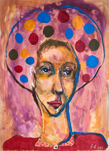 Peinture intitulée "Colorful mind" par Anna Maria Valesova, Œuvre d'art originale, Acrylique