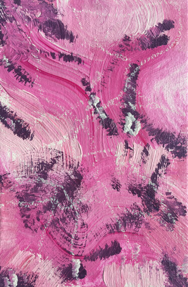 Картина под названием "Cherry blossom abst…" - Anna Merkusheva, Подлинное произведение искусства, Акрил