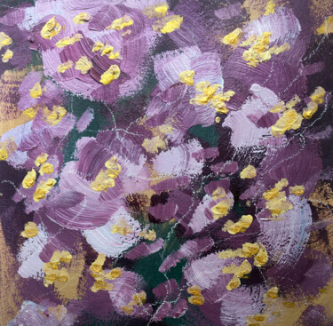 Painting titled "Iris. Flowers in th…" by Anna Merkusheva, Original Artwork, Acrylic
