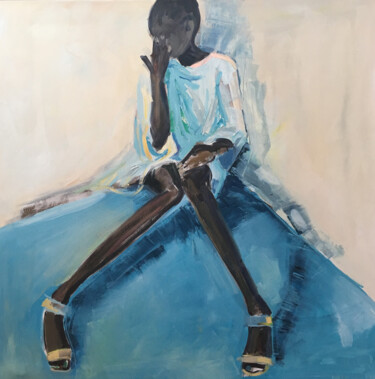 Картина под названием "Blue" - Anna Michalik (MichalikAFP), Подлинное произведение искусства, Масло