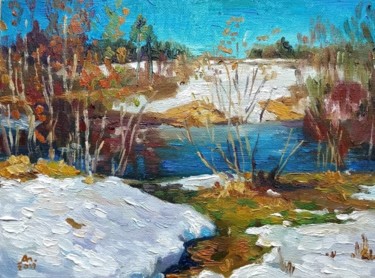 Картина под названием "Snow is melting" - Anna Morozko, Подлинное произведение искусства