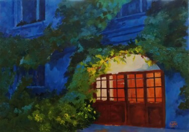 Schilderij getiteld "Дом с виноградником" door Anna Muraveva, Origineel Kunstwerk, Olie