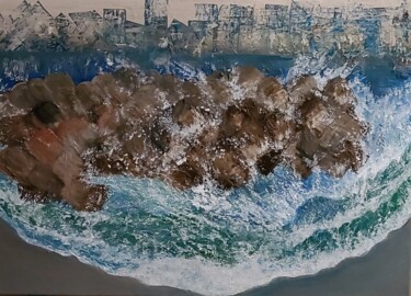 Картина под названием "Камък и вода" - Anna Mytavska (Cabrerra), Подлинное произведение искусства, Масло