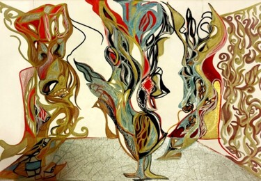 Painting titled "Свадба" by Anna Mytavska (Cabrerra), Original Artwork, Marker