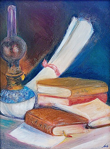 "Записи на времето" başlıklı Tablo Anna Mytavska (Cabrerra) tarafından, Orijinal sanat, Petrol