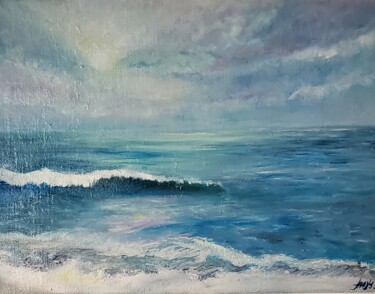 Картина под названием "Среща на брега при…" - Anna Mytavska (Cabrerra), Подлинное произведение искусства, Масло