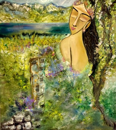 Schilderij getiteld "Легенда за Пирин" door Anna Mytavska (Cabrerra), Origineel Kunstwerk, Olie