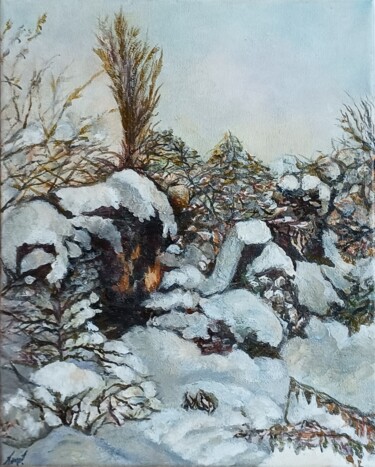 Картина под названием "Зимна приказка" - Anna Mytavska (Cabrerra), Подлинное произведение искусства, Масло