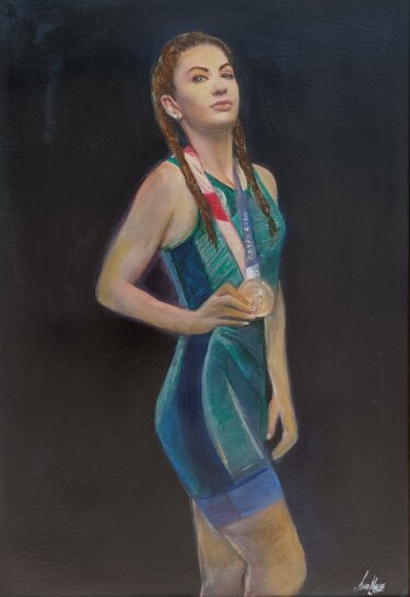 Картина под названием "Портрет на Евелина…" - Anna Mytavska (Cabrerra), Подлинное произведение искусства, Масло