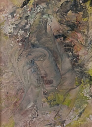 Painting titled "Тотема на папагала" by Anna Mytavska (Cabrerra), Original Artwork, Oil Mounted on Wood Stretcher frame