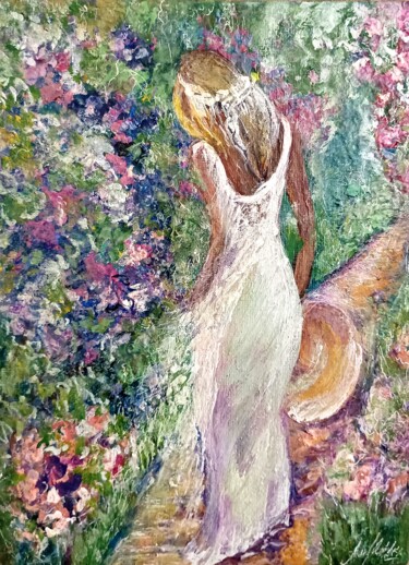 Schilderij getiteld "Викторианска градина" door Anna Mytavska (Cabrerra), Origineel Kunstwerk, Olie