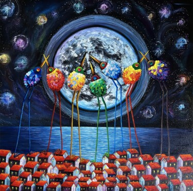 Pintura intitulada "I have a dream" por Anna Nestrova, Obras de arte originais, Óleo