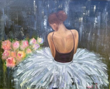 Painting titled "Thank you for flowe…" by Anna Nestrova, Original Artwork, Oil