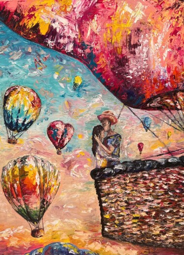 Peinture intitulée "«ПОЛЕТ ЛЮБВИ»" par Anna Nurbaeva, Œuvre d'art originale, Huile