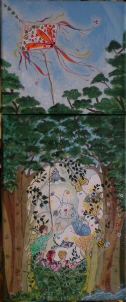 Pittura intitolato "bosco incantato" da Anna Nuzzo, Opera d'arte originale, Acrilico