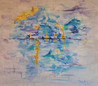 Painting titled "Th Wind of Change" by Anna Oleinik (Anarta), Original Artwork, Acrylic Mounted on Wood Stretcher frame
