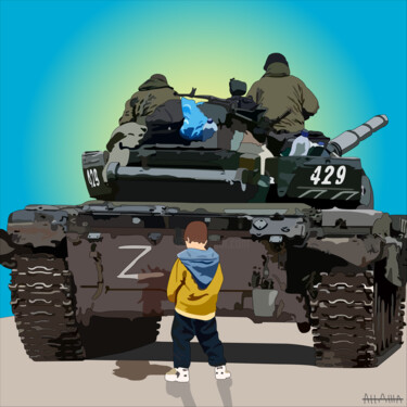 Digital Arts titled "Brave kids of Ukrai…" by Anna Oliinyk (Andja), Original Artwork, 2D Digital Work