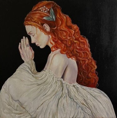 Painting titled "Молитва" by Anna Olina, Original Artwork, Oil