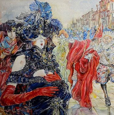 Картина под названием "Карнавал" - Анна Олина, Подлинное произведение искусства, Масло