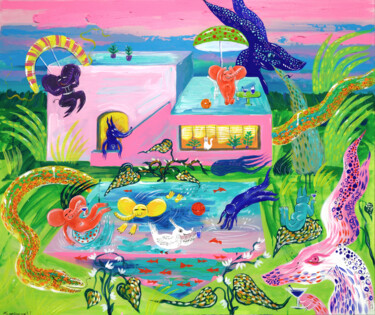 「Summer. Sea. Hot Su…」というタイトルの絵画 Anna Onikiienkoによって, オリジナルのアートワーク, アクリル