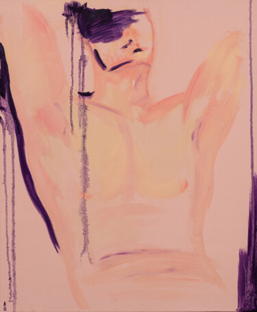 Картина под названием "The heat (male nude)" - Anna Ovsiankina, Подлинное произведение искусства, Масло