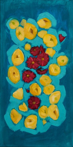 Peinture intitulée "Chrysanthemums. The…" par Anna Ovsiankina, Œuvre d'art originale, Huile