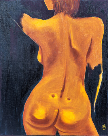 Schilderij getiteld "Femininity. Night" door Anna Ovsiankina, Origineel Kunstwerk, Olie