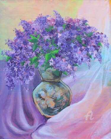 Malerei mit dem Titel "LILAC" von Anna Pavlovich-Naneva, Original-Kunstwerk, Öl