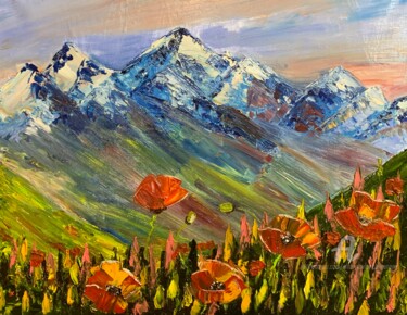 Malerei mit dem Titel "5 Poppies" von Anna Pavlovich-Naneva, Original-Kunstwerk, Öl