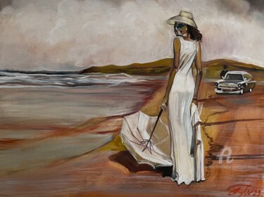 Pintura titulada "Lady in white" por Anna Pavlovich-Naneva, Obra de arte original, Oleo Montado en Bastidor de camilla de ma…