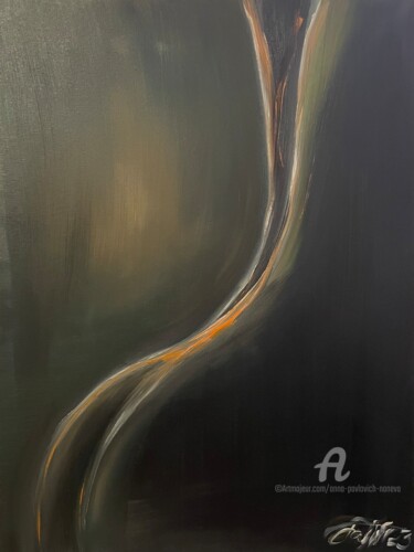 Painting titled "Body" by Anna Pavlovich-Naneva, Original Artwork, Oil Mounted on Wood Stretcher frame