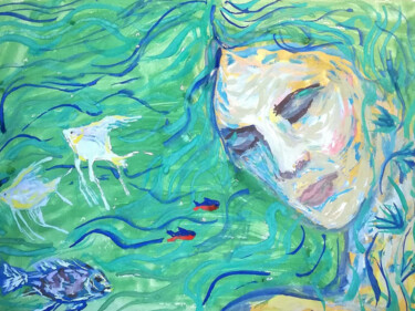 Dessin intitulée "Sea" par Anna Petrenko, Œuvre d'art originale, Gouache