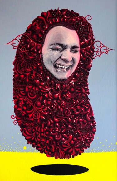 Malarstwo zatytułowany „Czerwona fasola” autorstwa Anna Pikos, Oryginalna praca, Akryl Zamontowany na Drewniana rama noszy
