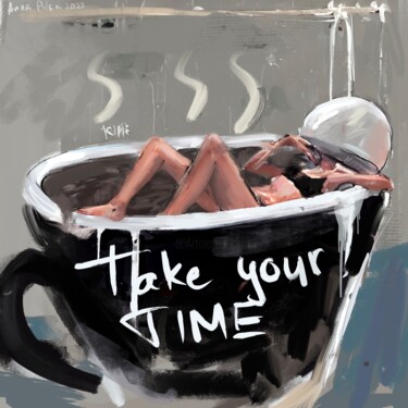 Digitale Kunst mit dem Titel "Take your time" von Anna Polani, Original-Kunstwerk, Digitale Malerei