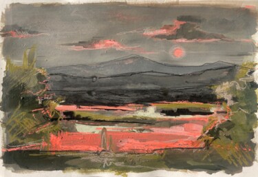 Pittura intitolato "Sunrise in the moun…" da Anna Prykhodko, Opera d'arte originale, Acrilico
