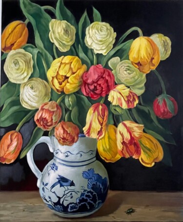 Pintura intitulada "Spring Bouquet with…" por Anna Reznikova, Obras de arte originais, Acrílico