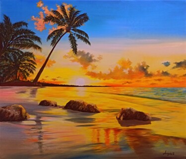 Pintura intitulada "Tropical dream" por Anna Rita Angiolelli, Obras de arte originais, Óleo Montado em Armação em madeira