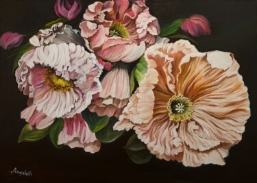 Painting titled "Melody" by Anna Rita Angiolelli, Original Artwork, Oil Mounted on Wood Stretcher frame