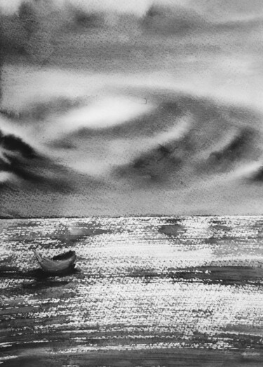 Картина под названием "Перед штормом" - Анна Роготнева, Подлинное произведение искусства, Акварель