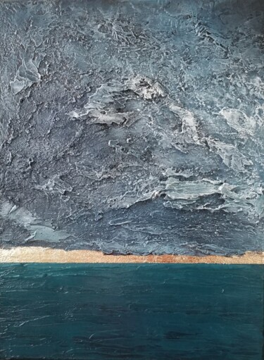 Картина под названием "Штормовое предупреж…" - Анна Рой, Подлинное произведение искусства, Акрил Установлен на Деревянная ра…