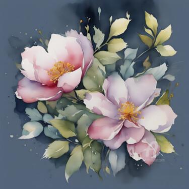 Arte digitale intitolato "Flowers #9" da Anna Russo, Opera d'arte originale, Acquarello