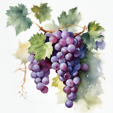 Digital Arts titled "Grape" by Anna Russo, Original Artwork, Digital Painting