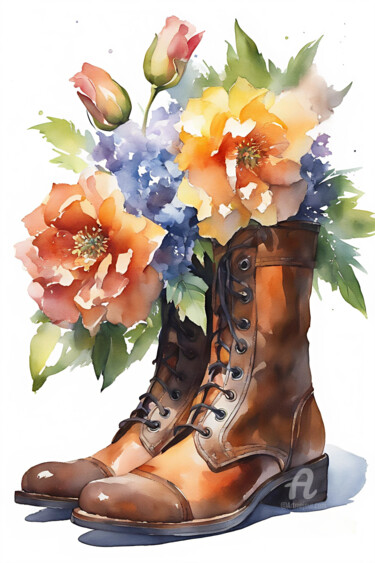 Digital Arts titled "Floral still life #2" by Anna Russo, Original Artwork, 2D Digital Work